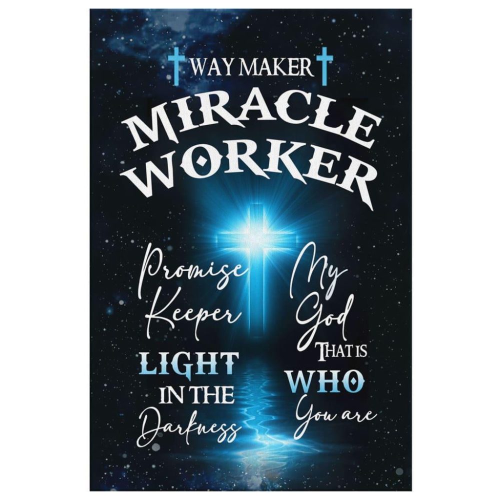 Way Maker Miracle Worker Cross Canvas Wall Art Prints