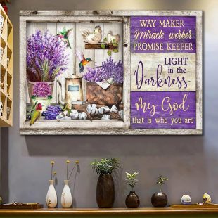 Way Maker Miracle Worker Lavender Canvas Wall Art