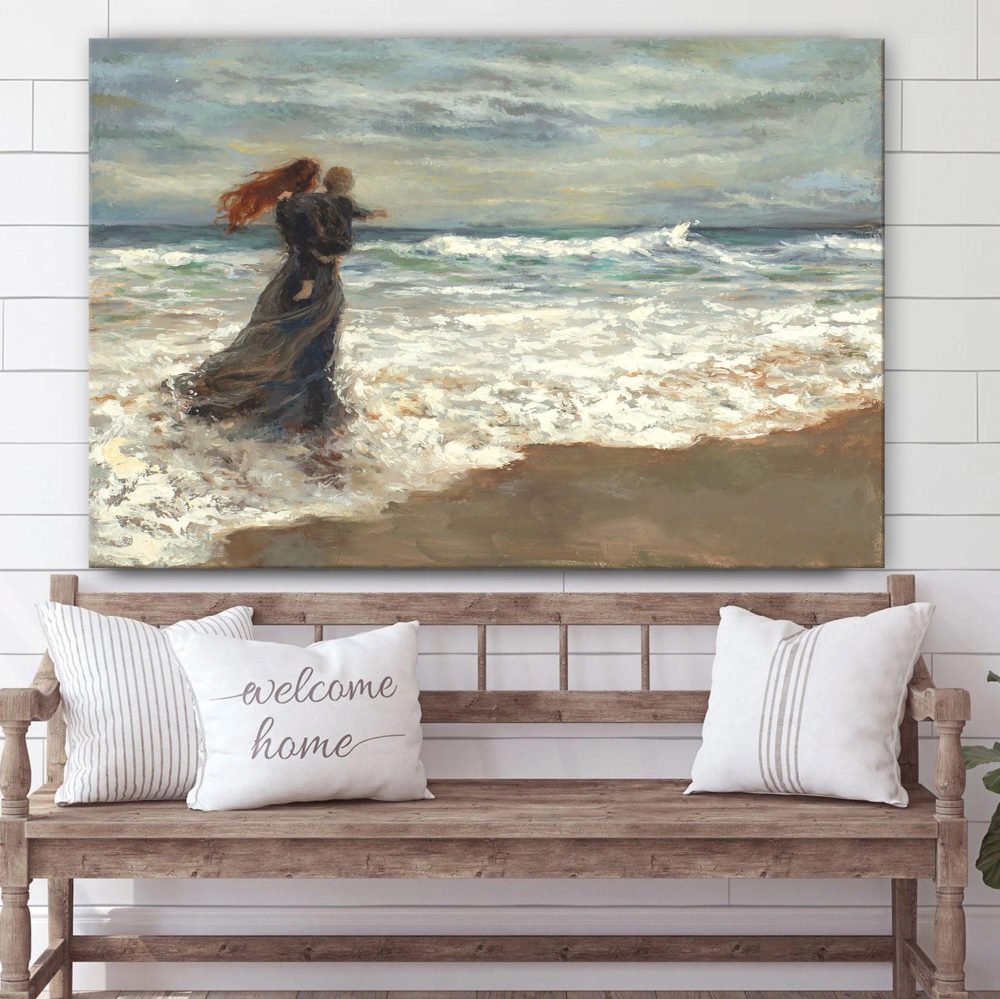 We Face The Wild Ocean Canvas Wall Art Gift For Mom