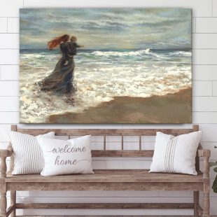 We Face The Wild Ocean Canvas Wall Art Gift For Mom