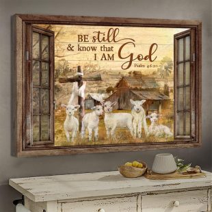 Window Frame The Lambs Of God Be Still & Know That I Am God Canvas Wall Art