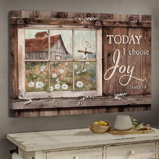 Window Painting Daisy Garden Today I Choose Joy Canvas Wall Art