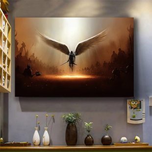 Wings Of God Warrior Canvas Wall Art