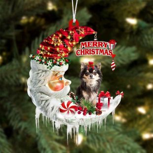 Chihuahua On The Moon Merry Christmas Ornaments Hanging Decor