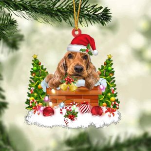 Cocker Spaniel In The Chimney Christmas Ornament Hanging Decor