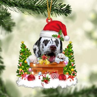 Dalmatian In The Chimney Christmas Ornament Hanging Decor