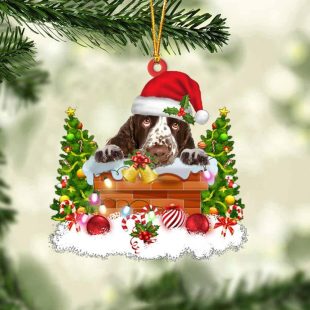 English Springer Spaniel In The Chimney Christmas Ornament Hanging Decor