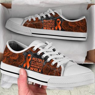 Multiple Sclerosis Shoes Awareness Walk Low Top Shoes