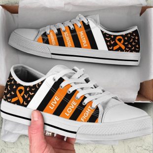 Multiple Sclerosis Shoes Plaid Low Top Shoes