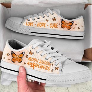 Multiple Sclerosis Shoes With Butterfly Version Low Top Shoes