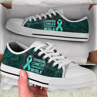 Ovarian Cancer Shoes Awareness Walk Low Top Shoes