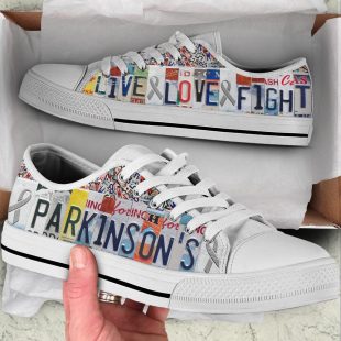 Parkinson's Shoes Live Love Fight License Plates Low Top Shoes Malalan