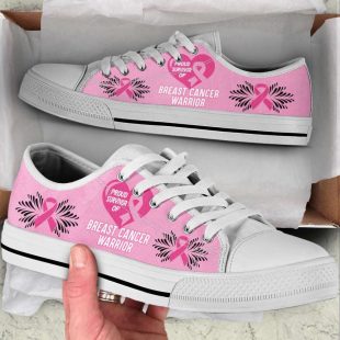 Proud Survivor of Breast Cancer Warrior Low Top Canvas Shoes