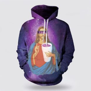 Purple Drank Jesus 3d Hoodies For Women Men - Christmas Gift