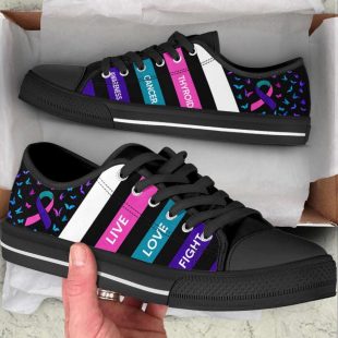 Stylish Thyroid Cancer Plaid Canvas Shoes - Perfect Unisex Gift