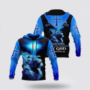 The King Lion Cross Light Blue 3d Hoodies For Women Men - Christmas Gift