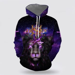 The King Lion Nails Jesus Is My Savior 3d Hoodies For Women Men - Christmas Gift