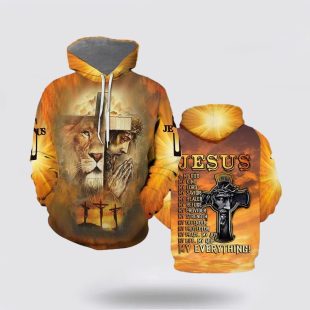 The Lion Jesus Christ Pray Jesus Is My God My King 3d Hoodies - Christmas Gift