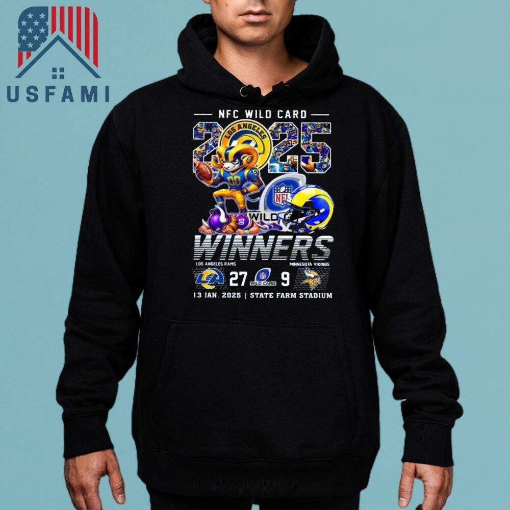 Los Angeles Rams NFC Wild Card 2025 Winners Mascot T-Shirt