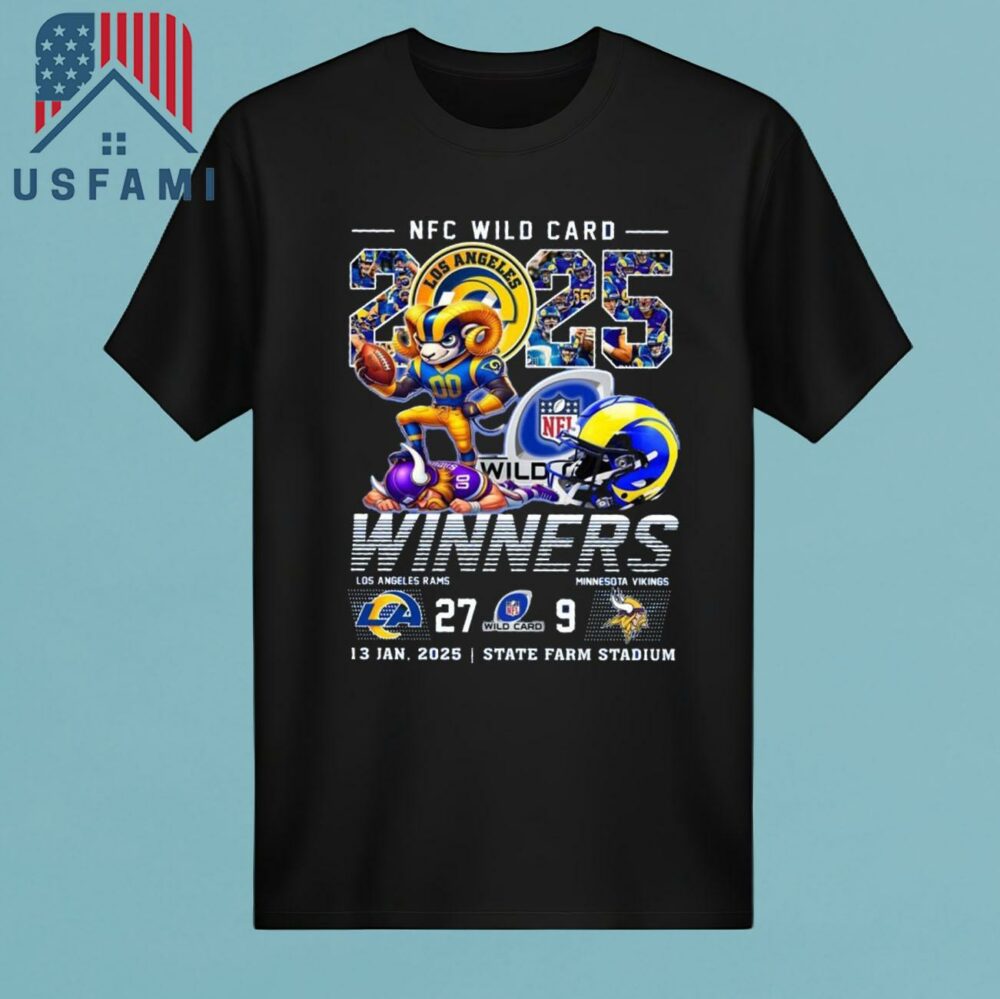 Los Angeles Rams NFC Wild Card 2025 Winners Mascot T-Shirt