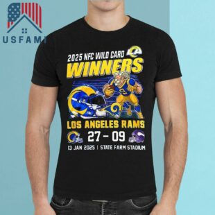 Los Angeles Rams NFC Wild Card 2025 Winners Minnesota Vikings 27-09 Mascot Jan 13, 2025 T-Shirt