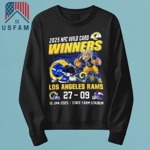 Los Angeles Rams NFC Wild Card 2025 Winners Minnesota Vikings 27-09 Mascot Jan 13, 2025 T-Shirt