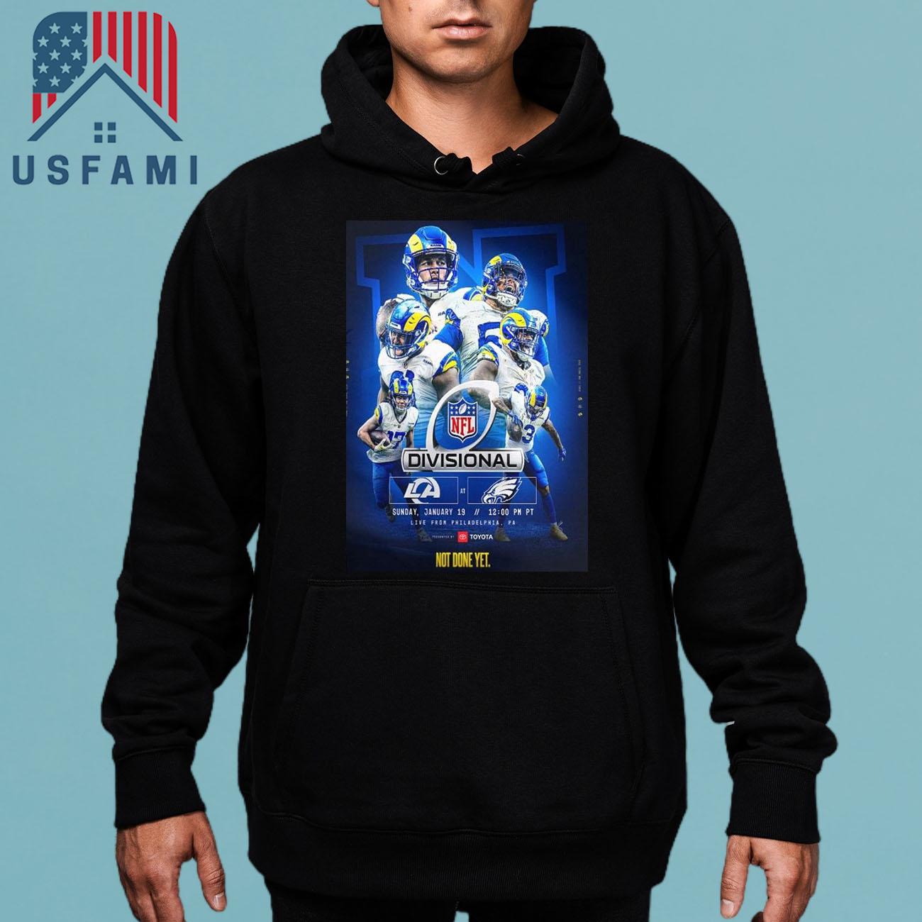 Los Angeles Rams Vs Philadelphia Eagles NFL Divisional Round Matchups 2025 On Sunday January 19th T-Shirt Los Angeles Rams Vs Philadelphia Eagles NFL Divisional Round Matchups 2025 On Sunday January 19th T-Shirt