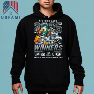 Philadelphia Eagles NFC Wild Card 2025 Winners 22-10 Green Bay Packers Jan 12, 2025 Mascot T-Shirt
