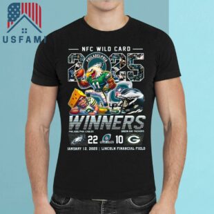 Philadelphia Eagles NFC Wild Card 2025 Winners 22-10 Green Bay Packers Jan 12, 2025 Mascot T-Shirt