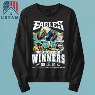 Philadelphia Eagles NFC Wild Card 2025 Winners 22-10 Jan 12, 2025 Mascot T-Shirt