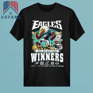 Philadelphia Eagles NFC Wild Card 2025 Winners 22-10 Jan 12, 2025 Mascot T-Shirt