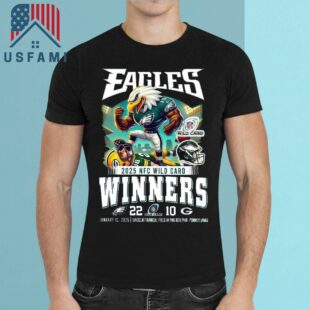 Philadelphia Eagles NFC Wild Card 2025 Winners 22-10 Jan 12, 2025 Mascot T-Shirt