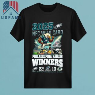 Philadelphia Eagles NFC Wild Card 2025 Winners 22-10 Mascot T-Shirt