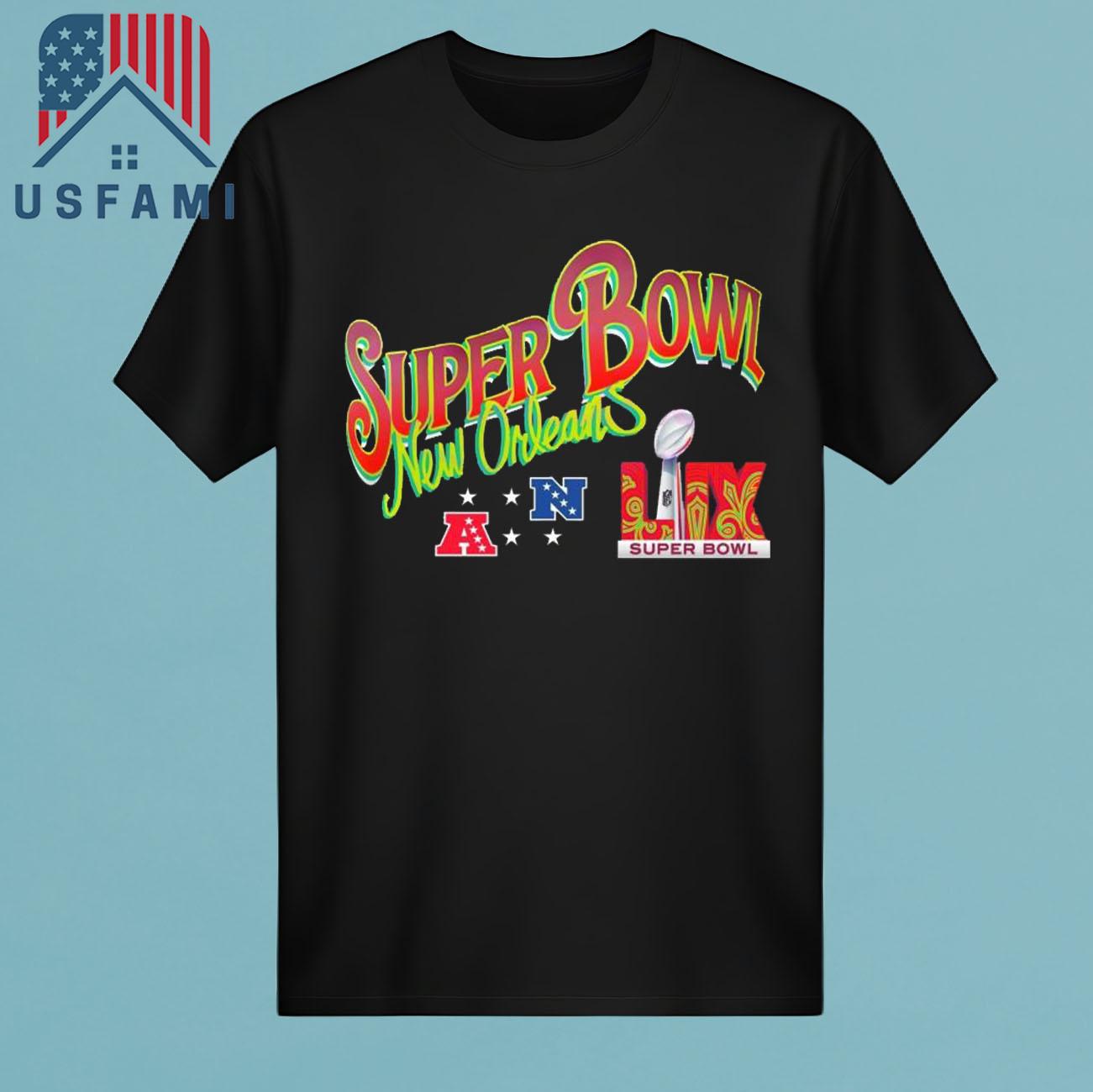 Super Bowl LIX New Orleans Trophy Nfc Vs Afc Football 2025 T-Shirt Super Bowl LIX New Orleans Trophy Nfc Vs Afc Football 2025 T-Shirt