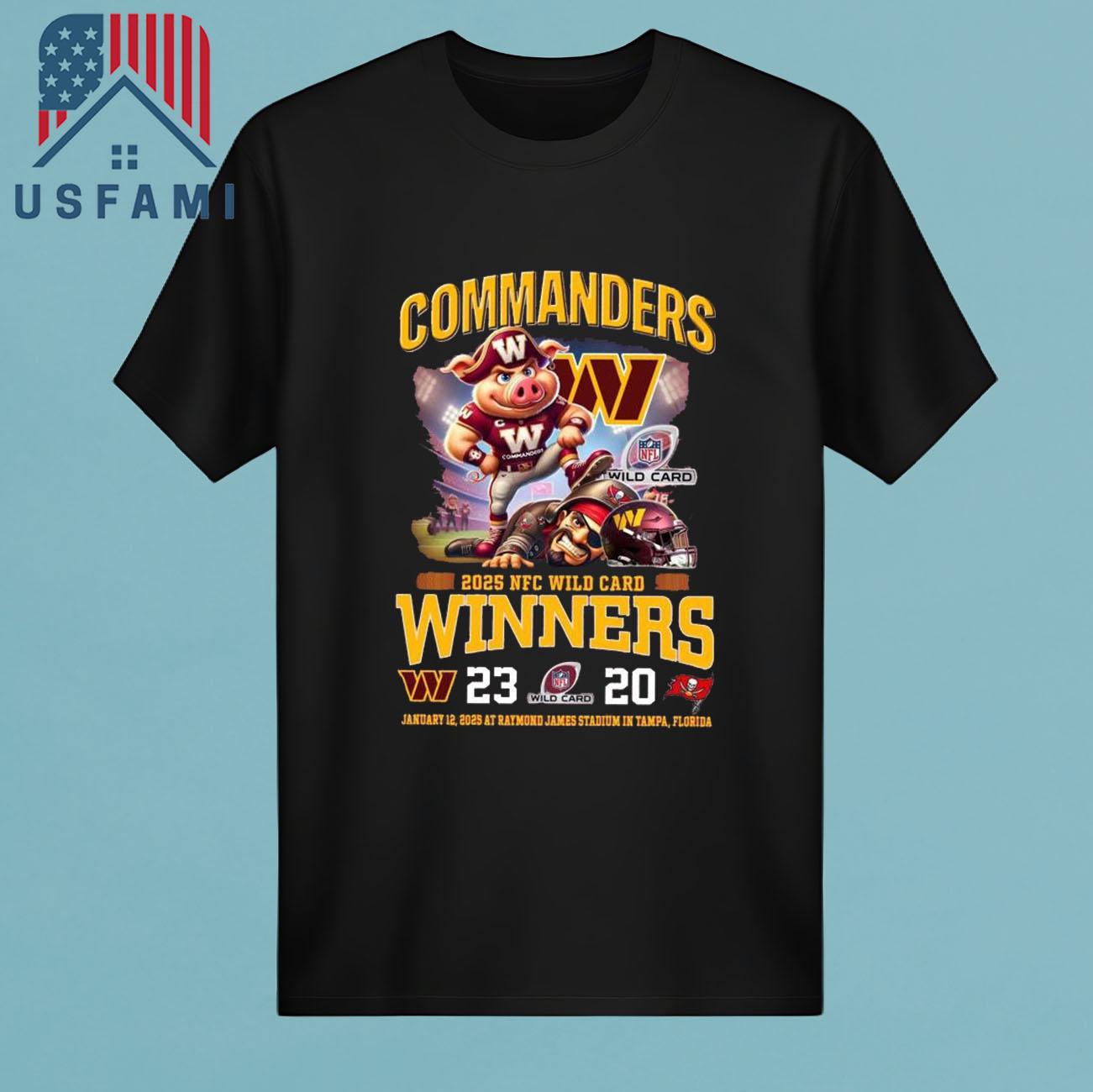 Washington Commanders NFC Wild Card 2025 Winners T-Shirt Washington Commanders NFC Wild Card 2025 Winners T-Shirt