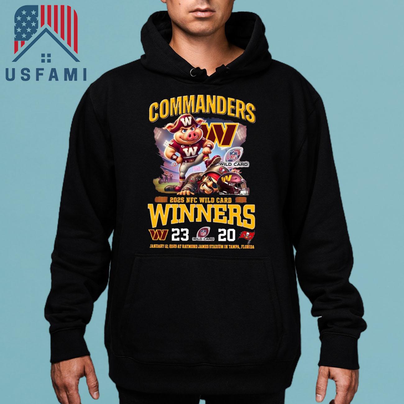 Washington Commanders NFC Wild Card 2025 Winners T-Shirt Washington Commanders NFC Wild Card 2025 Winners T-Shirt